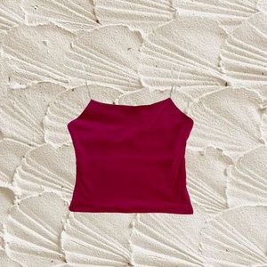 AMAZING USA Pink Beaded Spaghetti Strap Cami Tank Y2K Deadstock Sz L Large